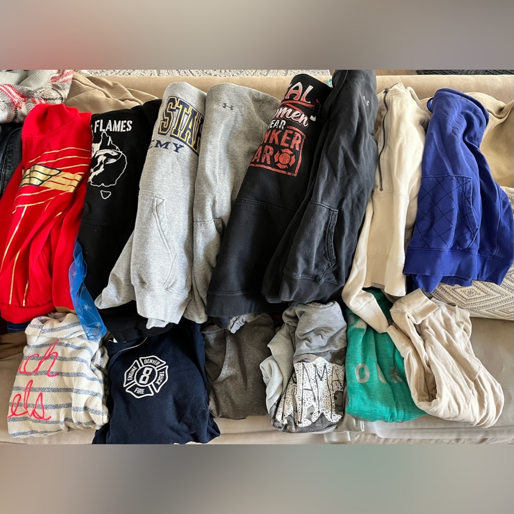 *Hoodies* Lot of 14 hoodies. Sized small and X-small.